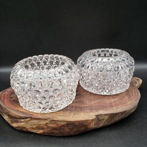 Set of 2 Westmoreland EAPG Overall Hob Rose Bowls Clear Pressed Glass #444
